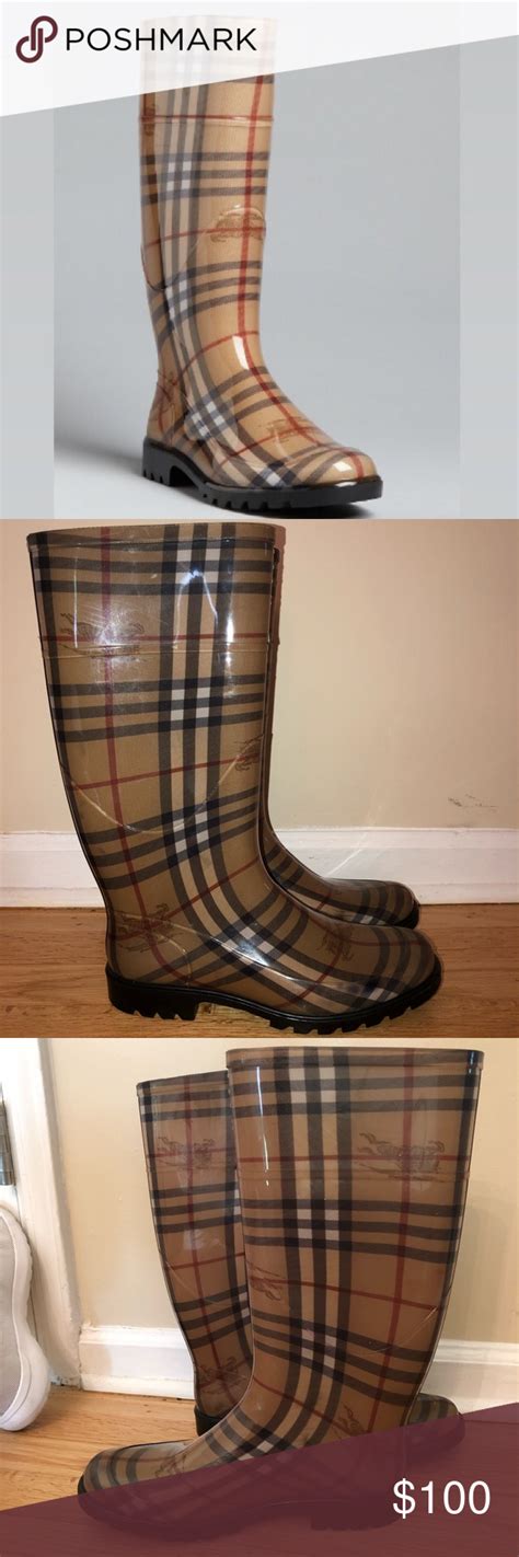 burgandy burberry rain.boots|authentic Burberry rain boots.